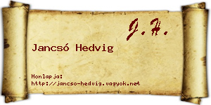Jancsó Hedvig névjegykártya